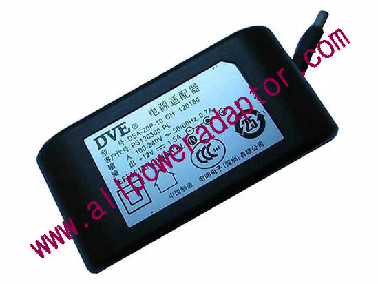 DVE DSA-20P-10 AC Adapter - NEW Original 12V 1.5A, 5.5/2.1mm,US 2-Pin