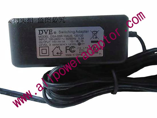 DVE DSA-05R-10AUS AC Adapter - NEW Original 5.2V 1A, 5.5/2.5mm,US 2-Pin