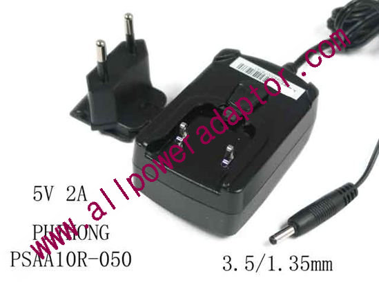 PHIHONG PSAA10R-050 AC Adapter - NEW Original 5V 2A, 3.5/1.35mm, EU 2-Pin, New