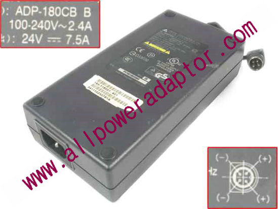 Delta Electronics ADP-180CBB AC Adapter- Laptop 24V 7.5A, P1