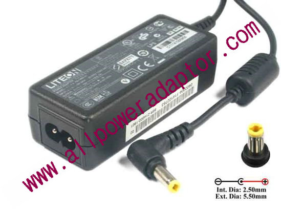 LITE-ON PA-1400-11 AC Adapter - NEW Original 19V 2.1A, 5.5/2.5mm, 2-Prong, New