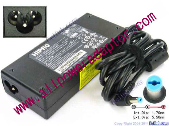 HIPRO HP-A0904A3 AC Adapter - NEW Original 19V 4.74A, 5.5/1.7mm, 3-Prong, New