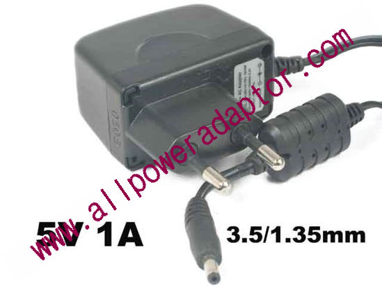 DVE DSA-0051-03 AC Adapter - NEW Original 5V 1A, 3.5/1.35mm, EU 2-Pin Plug, New