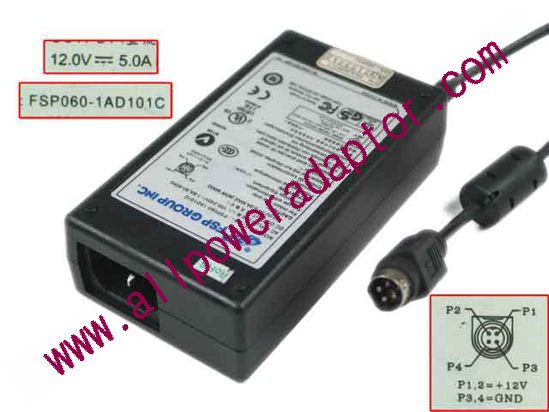 FSP Group Inc FSP060-AD101C AC Adapter - NEW Original 12V 5A, 4P P1