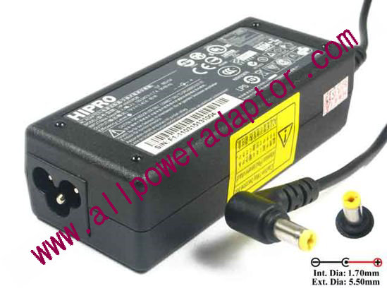 HIPRO HP-A0652R38 AC Adapter - NEW Original 19V 3.42A, 5.5/1.7mm, 3-Prong, New