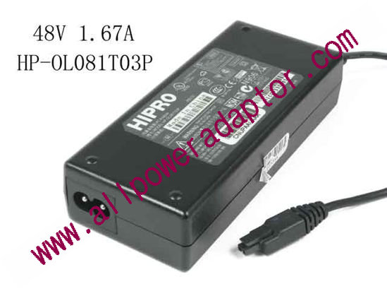HIPRO HP-OL081T03P AC Adapter - NEW Original 48V 1.67A, 2-Hole,2-Prong, New