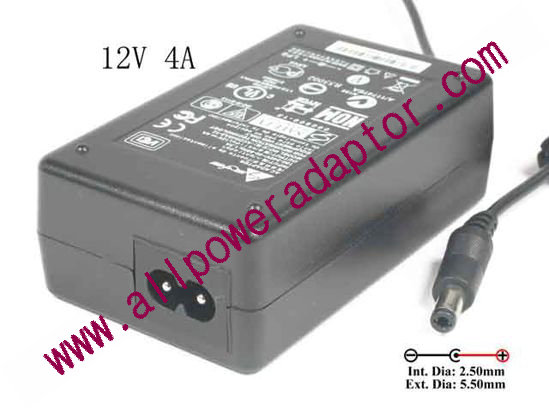 LACIE ACD048A-12 AC Adapter - NEW Original 12V 4A, 5.5/2.5mm, 2-Prong, New