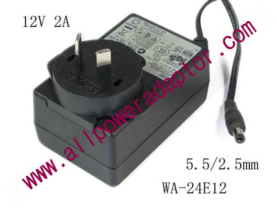 APD / Asian Power Devices WA-24E12 AC Adapter - NEW Original 12V 2A, 5.5/2.5mm, AU 2-Pin Plug, New