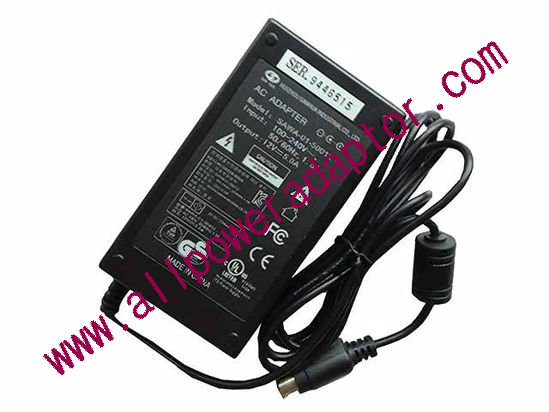 Other Brands Sanhua AC Adapter - NEW Original SAWA-01-50012, 12V 5A, 4-Pin, P1