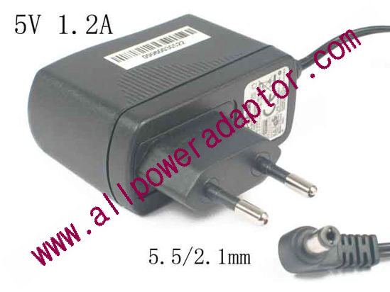 D-Link AC to DC (D-Link) AC Adapter - NEW Original 5V 1.2A, Barrel 5.5/2.1mm, EU 2-Pin Plug