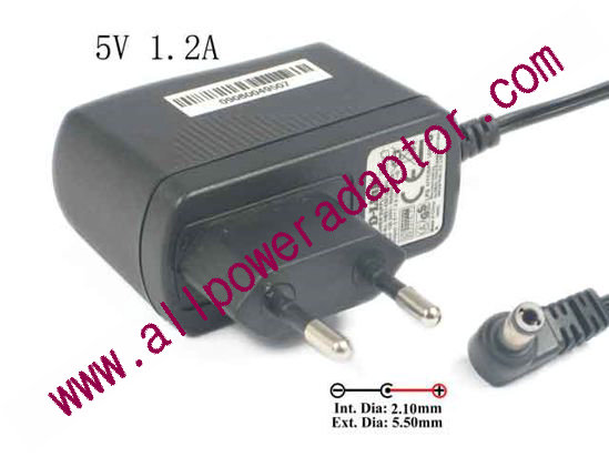 D-Link AC to DC (D-Link) AC Adapter - NEW Original 5V 1.2A, 5.5/2.1mm, EU 2-Pin Plug