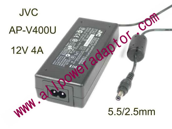 JVC AC to DC (JVC) AC Adapter - NEW Original 12V 4A, 5.5/2.5mm, 2-Prong