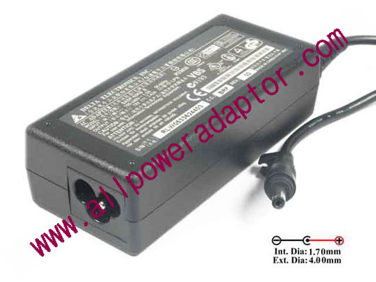 Delta Electronics SADP-65KB AC Adapter- Laptop 19V 3.42A 65W, Barrel 4.0/1.7mm, 3-Prong, New