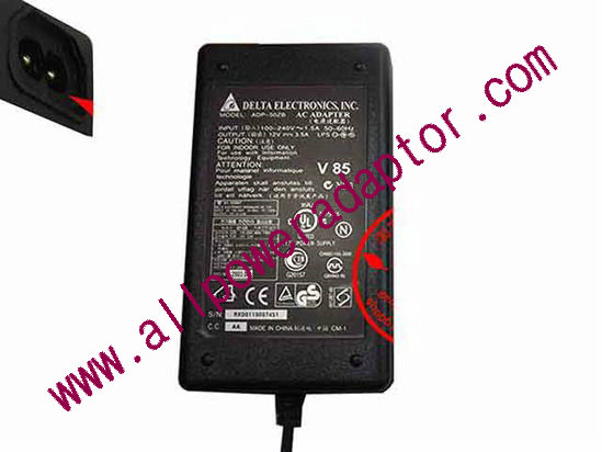 Delta Electronics ADP-50ZB AC Adapter - NEW Original 12V 3.5A, 5.5/2.5mm, 2-Prong, New