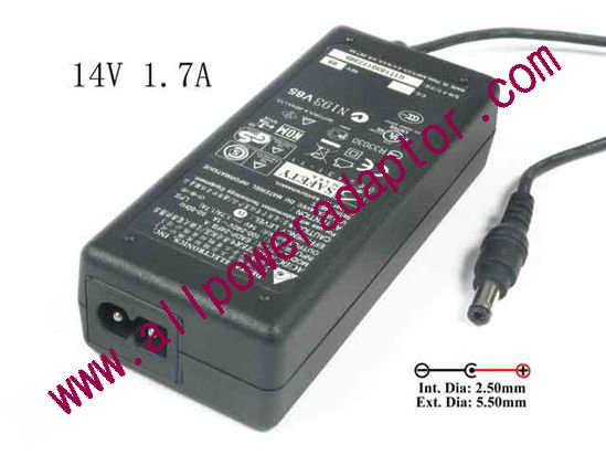 Delta Electronics EADP-24FB AC Adapter - NEW Original 14V 1.7A, 5.5/2.5mm, 2-Prong, New