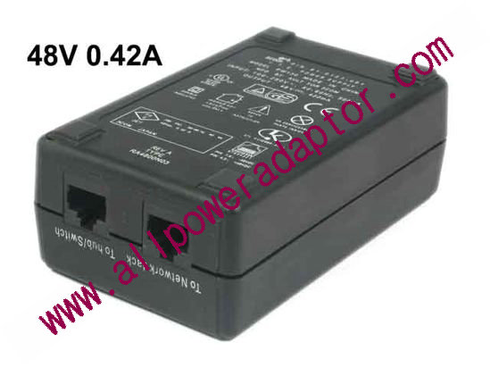 I.T.E Power Supply PW130 AC Adapter- Laptop 48V 0.42A, RJ45 Socket, 2-Prong