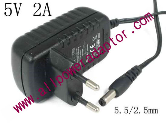 Ktec KSAC0500200W1EU AC Adapter - NEW Original 5V 2A, 5.5/2.5mm, EU 2-Pin, New