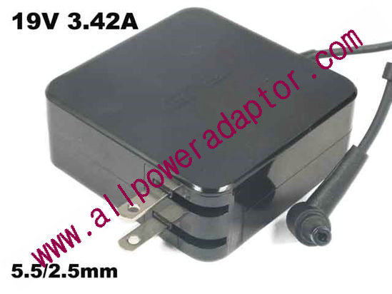 LITE-ON PA-1650-93 AC Adapter - NEW Original 19V 3.42A, Barrel 5.5/2.5mm, US 2-Pin Plug