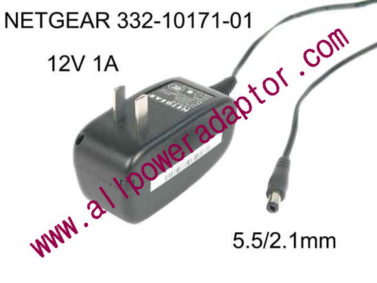 NETGEAR 332-10171-01 AC Adapter - NEW Original 12V 1A, 5.5/2.1mm, US 2-Pin