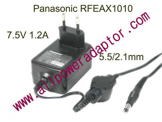 Panasonic RFEAX1010 AC Adapter - NEW Original 7.5V 1.2A, 5.5/2.1mm, EU 2-Pin, New
