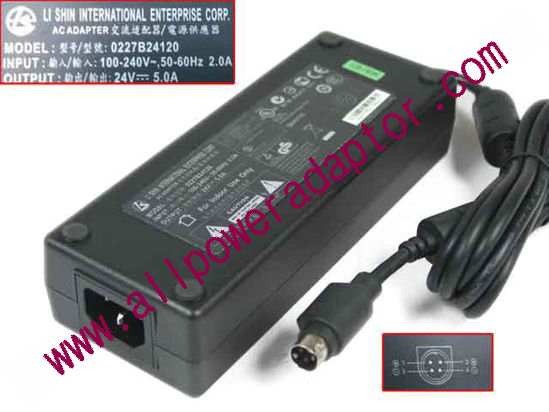 ASUS Common Item (Asus) AC Adapter - NEW Original 24V 5A, 4-Pin Din, IEC C14