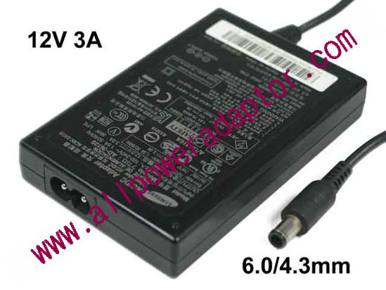 Samsung Laptop AC Adapter AD-3612S, 12V 3A, 6.0/4.3mm, Pin, 2-Prong