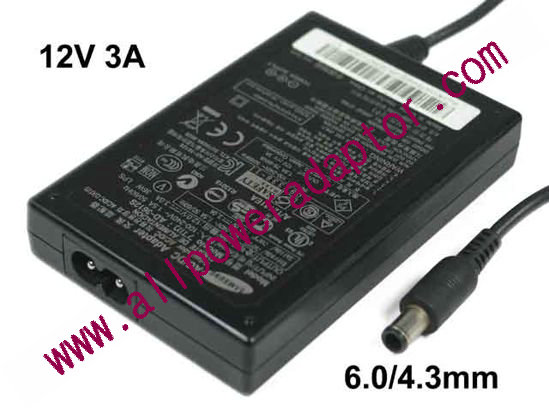 Samsung Laptop AC Adapter AD-3612S, 12V 3A, 6.0/4.3mm, Pin, 2-Prong