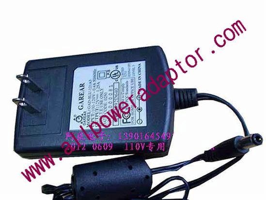 Other Brands GAREAR AC Adapter - NEW Original GAD-SLU-121A3, 12V 1.25A, 5.5/2.5mm, US 2-Pin, New