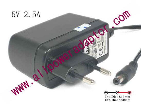 D-Link AC To DC (D-Link AC Adapter - NEW Original 5V 2.5A, Barrel 5.5/2.1mm, EU 2-Pin Plug