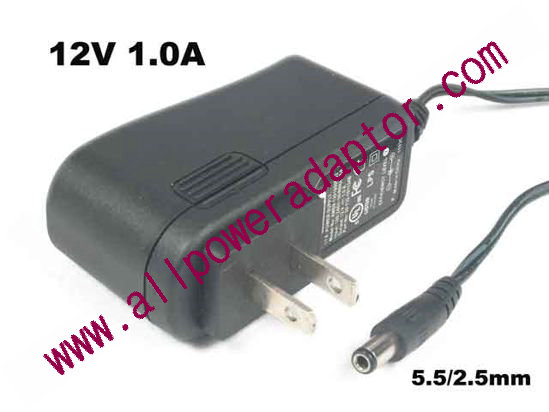 Amigo AMS9-1201000FU2 AC Adapter - NEW Original AMS9-1201000FU2, 12V 1.0A, Barrel 5.5/2.5mm, US 2-