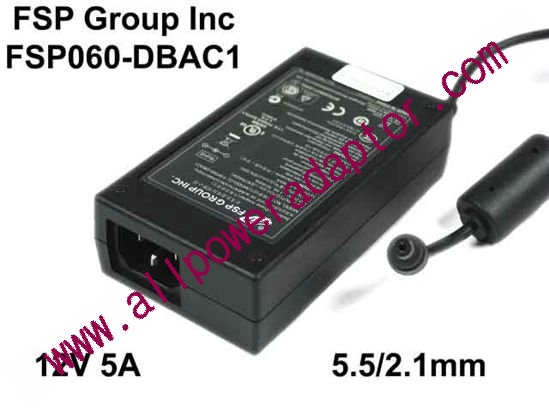 FSP Group Inc FSP060-DBAC1 AC Adapter - NEW Original 12V 5A, 5.5/2.1mm, C14, New