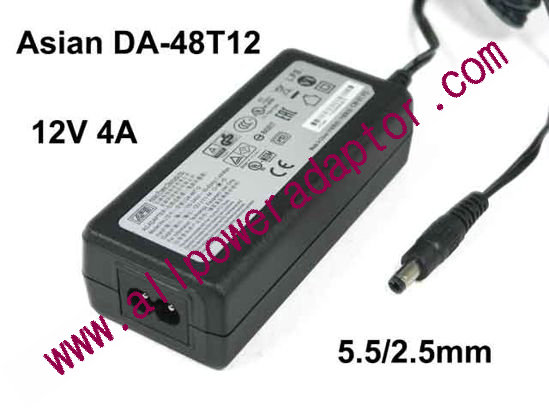 APD / Asian Power Devices DA-48T12 AC Adapter- Laptop 12V 4A, Barrel 5.5/2.5mm, 2-Prong