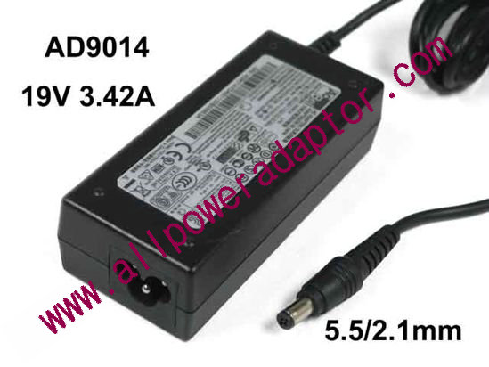 Acbel Polytech AD9014 AC Adapter- Laptop 19V 3.42A, Barrel 5.5/2.1mm, 3-Prong
