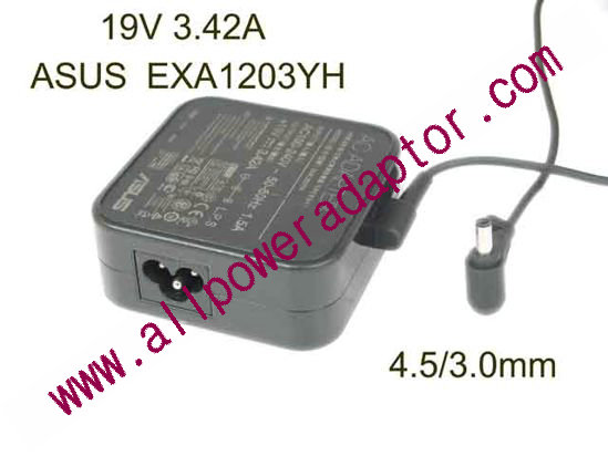 ASUS Common Item (Asus) AC Adapter- Laptop 19V 3.42A, 4.5/3.0mm, 3-Prong