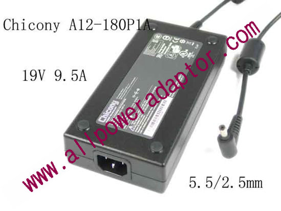 Chicony A12-180P1A AC Adapter- Laptop 19V 9.5A, 5.5/2.5mm, C14