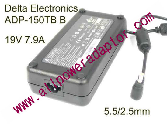 Delta Electronics ADP-150TB B AC Adapter- Laptop 19V 7.9A, Barrel 5.5/2.5mm, 3-Prong