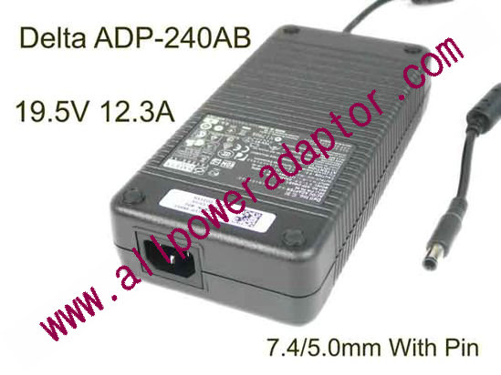 Delta Electronics ADP-240AB A AC Adapter- Laptop 19.5V 12.3A, 7.4/5.5mm W/Pin, C14