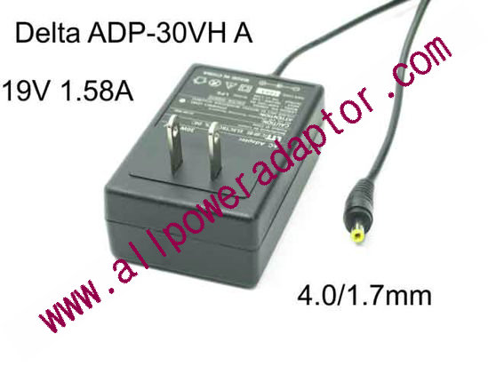 Delta Electronics ADP-30VH A AC Adapter- Laptop 19V 1.58A, 4.0/1.7mm, US 2P