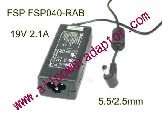 FSP Group Inc FSP040-RAB AC Adapter- Laptop 19V 2.1A, 5.5/2.5mm, 3-Prong