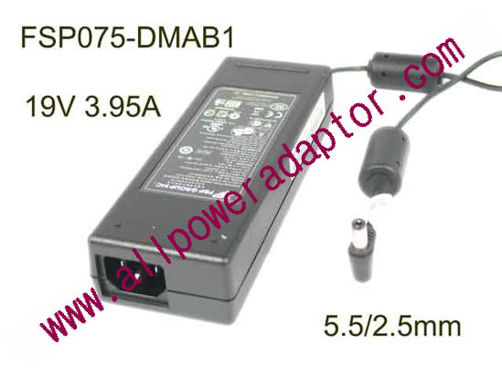 FSP Group Inc FSP075-DMAB1 AC Adapter- Laptop 19V 3.95A, 5.5/2.5mm, C14