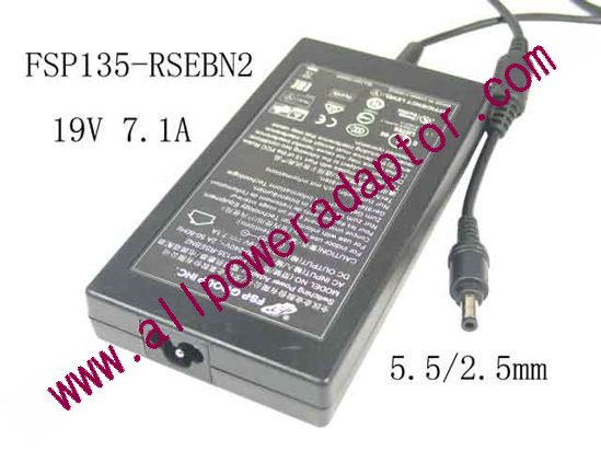 FSP Group Inc FSP135-RSEBN2 AC Adapter- Laptop 19V 7.1A, 5.5/2.5mm,3-Prong, New