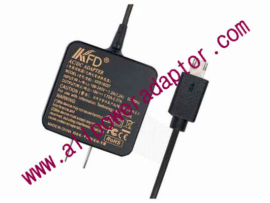 KFD KFD19237 AC Adapter- Laptop 19V 1.75A, Flat Tip, US 2P