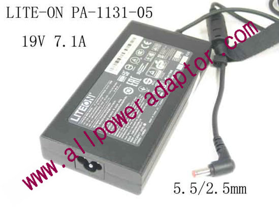 LITE-ON PA-1131-05 AC Adapter 19V 7.1A, 5.5/2.5mm, 3-Prong