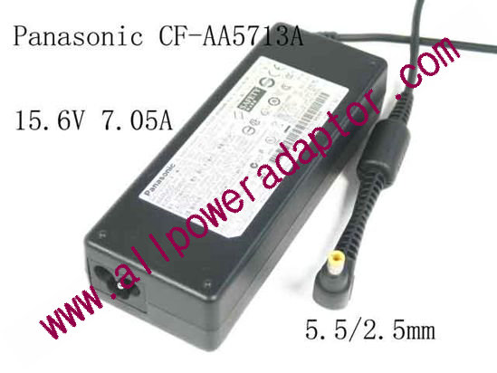 Panasonic CF-AA5713A M1 AC Adapter 15.6V 7.05A, 5.5/2.5mm, 3-Prong