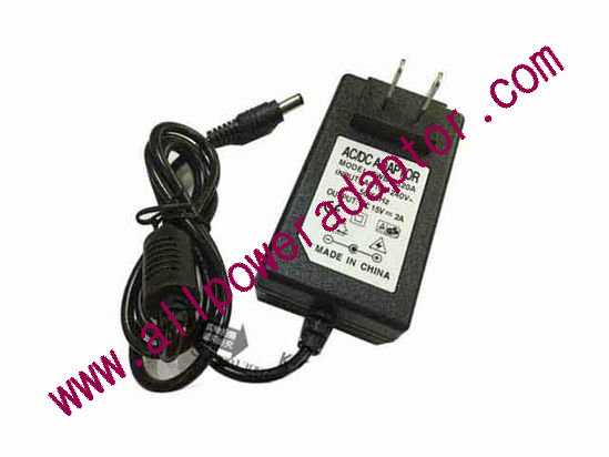 AOK OEM Power AC Adapter 15V 2A, 5.5/2.5mm, US 2P - Click Image to Close