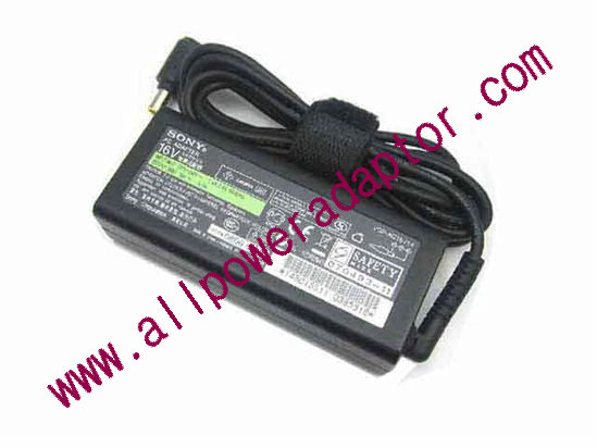 Sony AC Adapter 16V 4A, 6.0/4.3mm W/Pin, 3-Prong