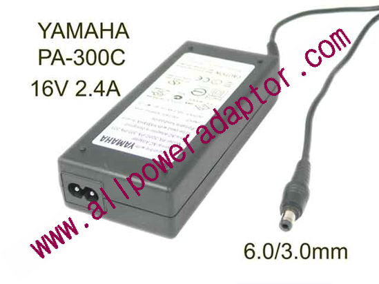 YAMAHA PA-300C AC Adapter 16V 2.4A, 6.0/3.0mm, 2-Prong