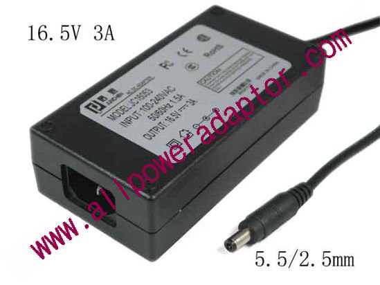 Other Brands Junchen AC Adapter 13V-19V 16.5V 3A, 5.5/2.5mm, C14, New