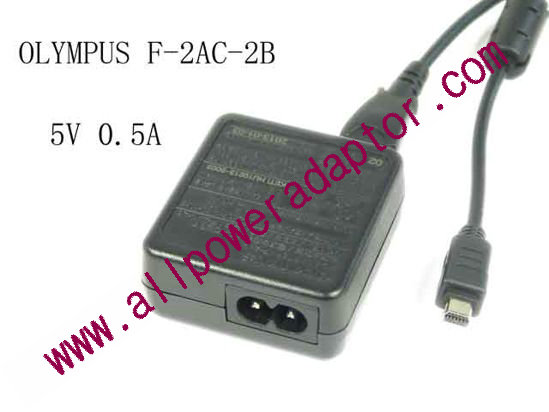 OLYMPUS F-2AC-2B AC Adapter - NEW Original 2B, 5V 0.5A,USB, 2-Prong, New