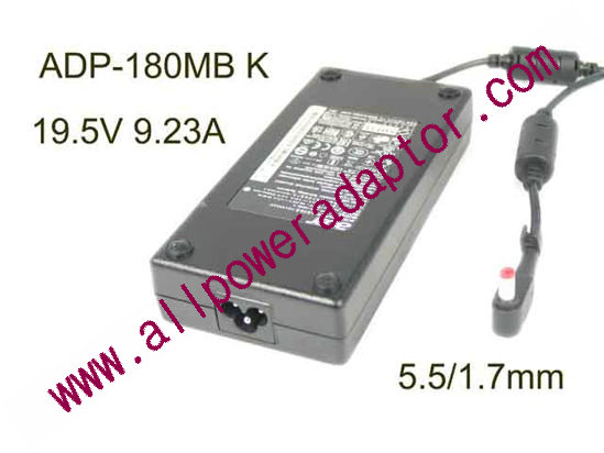 Delta Electronics ADP-180MB AC Adapter- Laptop 19.5V 9.23A, 5.5/1.7mm, 3P, New